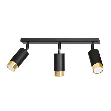 czarno- złota lampa przysufitowa Emibig HIRO 3 BL/GOLD  EM965/3