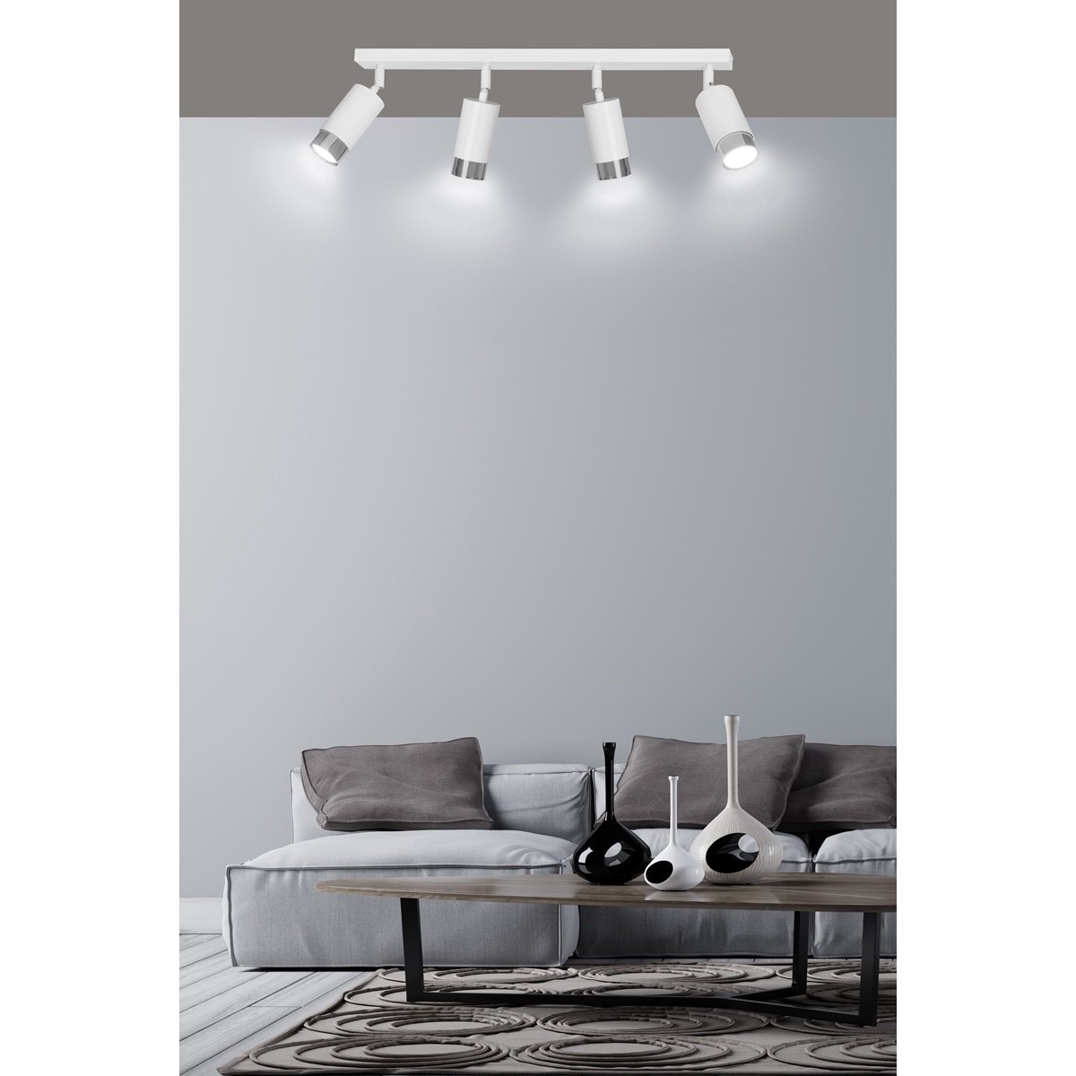 lampa przysufitowa Emibig HIRO 4 WH/CHROME  EM962/4 biała-chrom