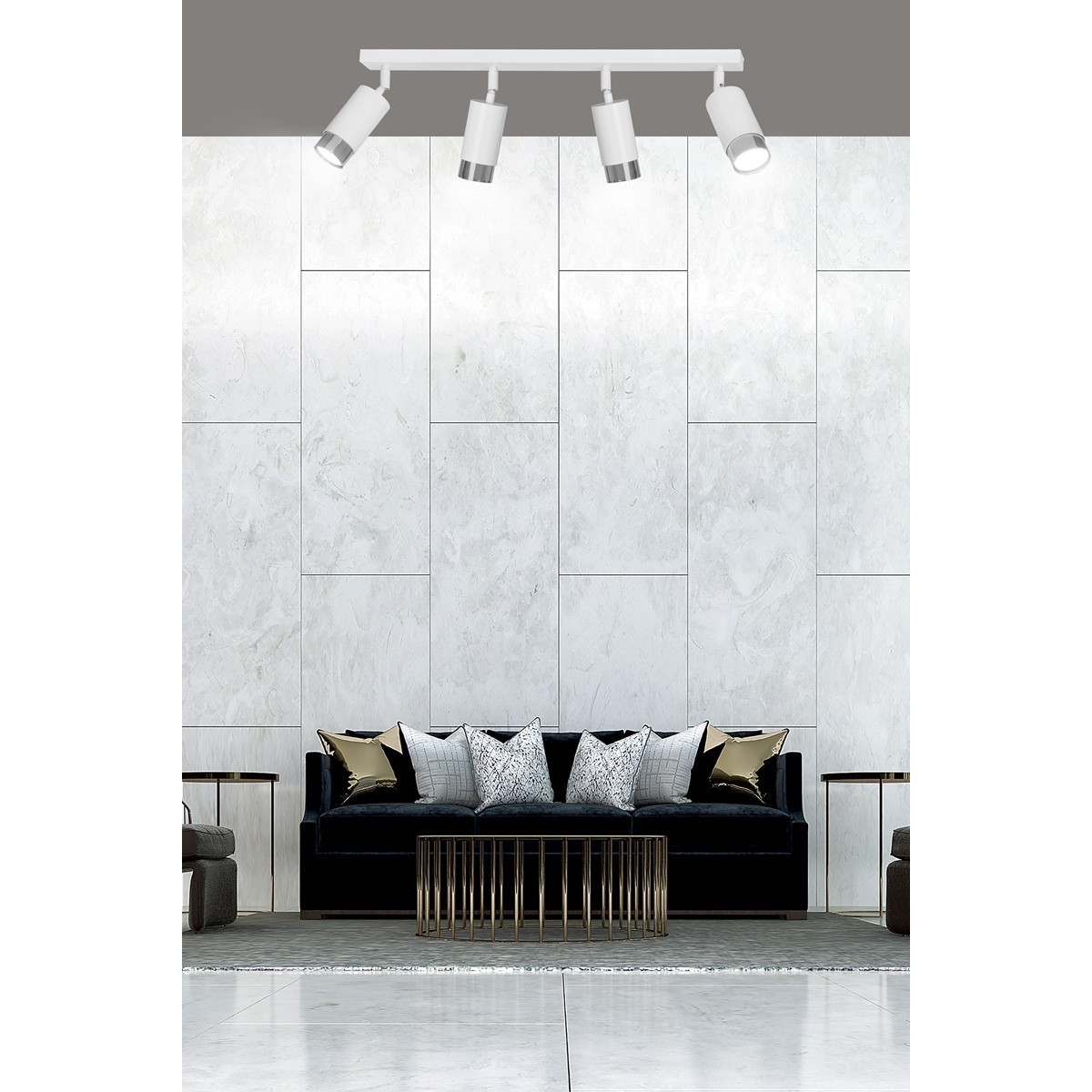 lampa przysufitowa Emibig HIRO 4 WH/CHROME  EM962/4 biała-chrom