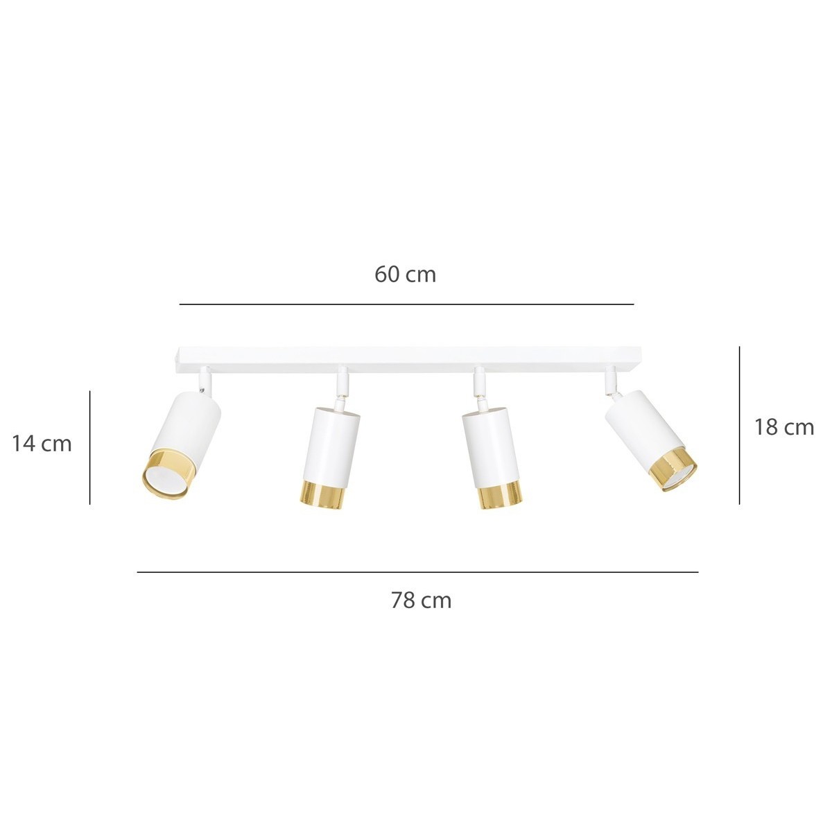 lampa przysufitowa Emibig HIRO 4 WH/GOLD  EM963/4 biało-złota