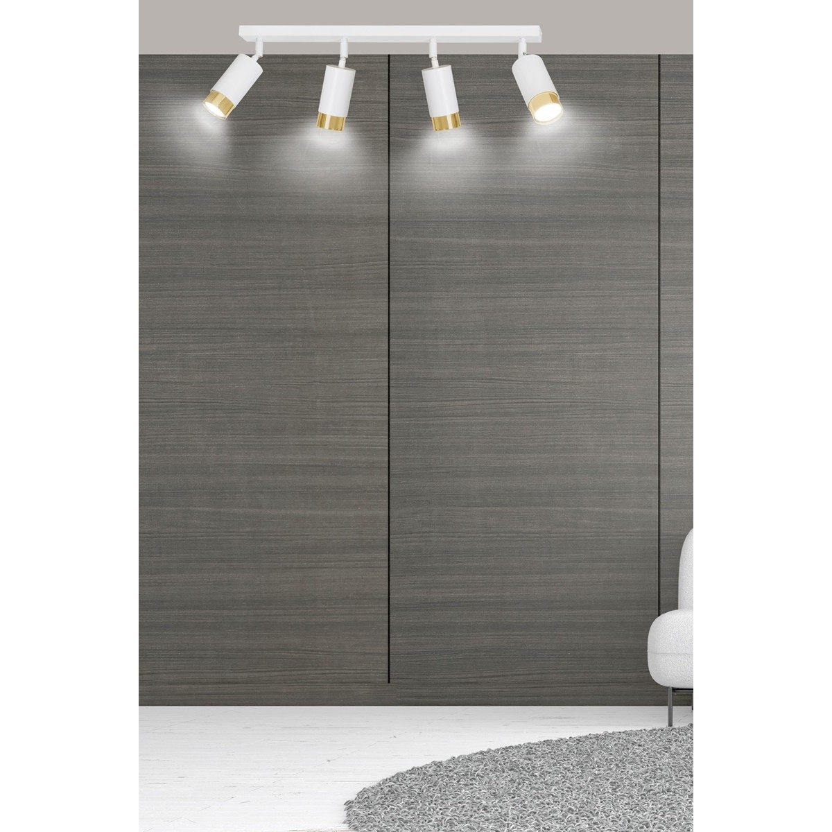 lampa przysufitowa Emibig HIRO 4 WH/GOLD  EM963/4 biało-złota