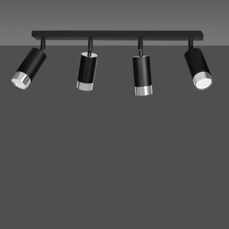 lampa przysufitowa Emibig HIRO 4 BL/CHROME EM964/4 czarny-chrom