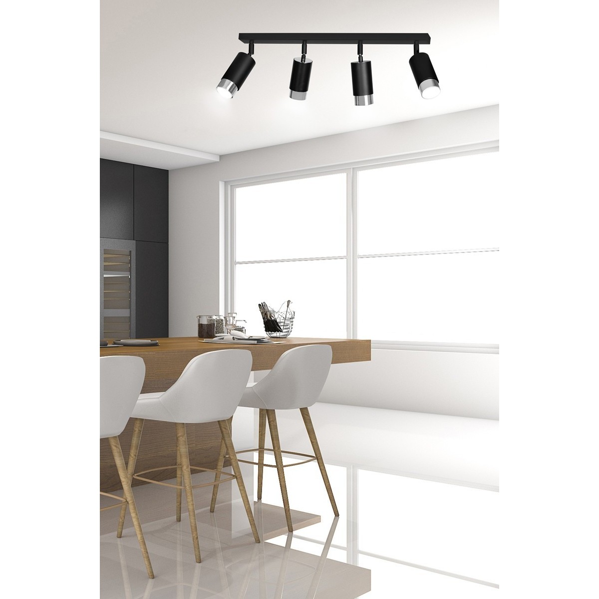 lampa przysufitowa Emibig HIRO 4 BL/CHROME EM964/4 czarny-chrom