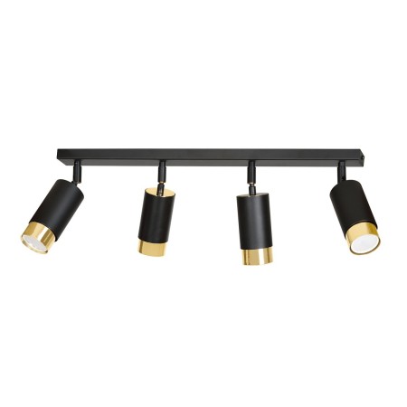 czarno- złota lampa przysufitowa Emibig HIRO 4 BL/GOLD  EM965/4