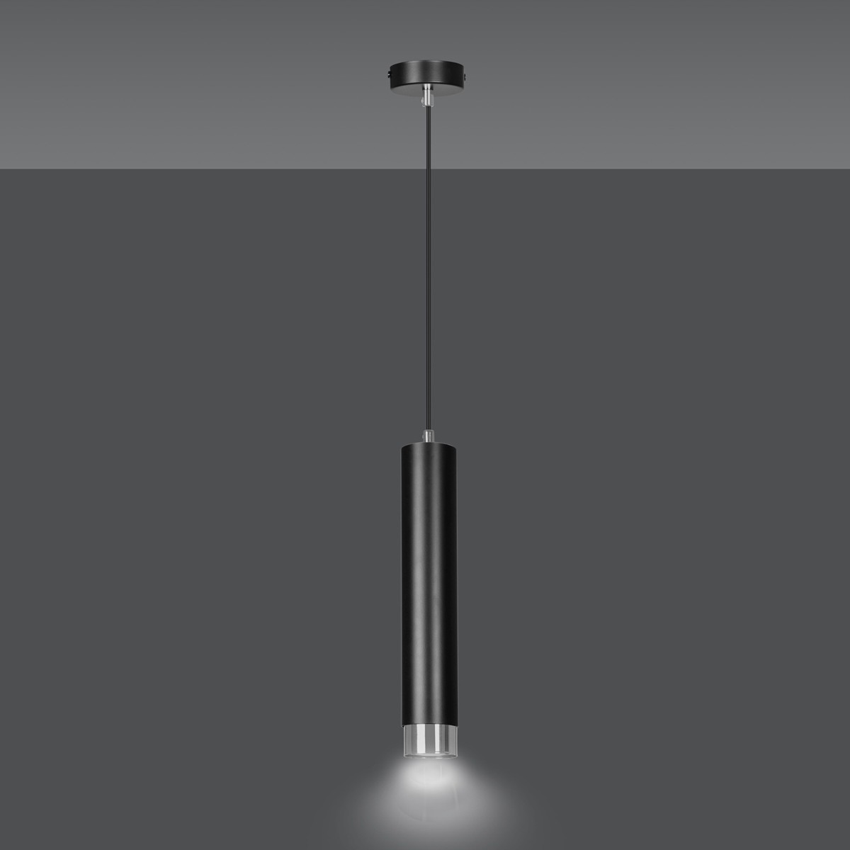lampa wisząca Emibig KIBO 1 BL/CHROME EM643/1 czarny- chrom