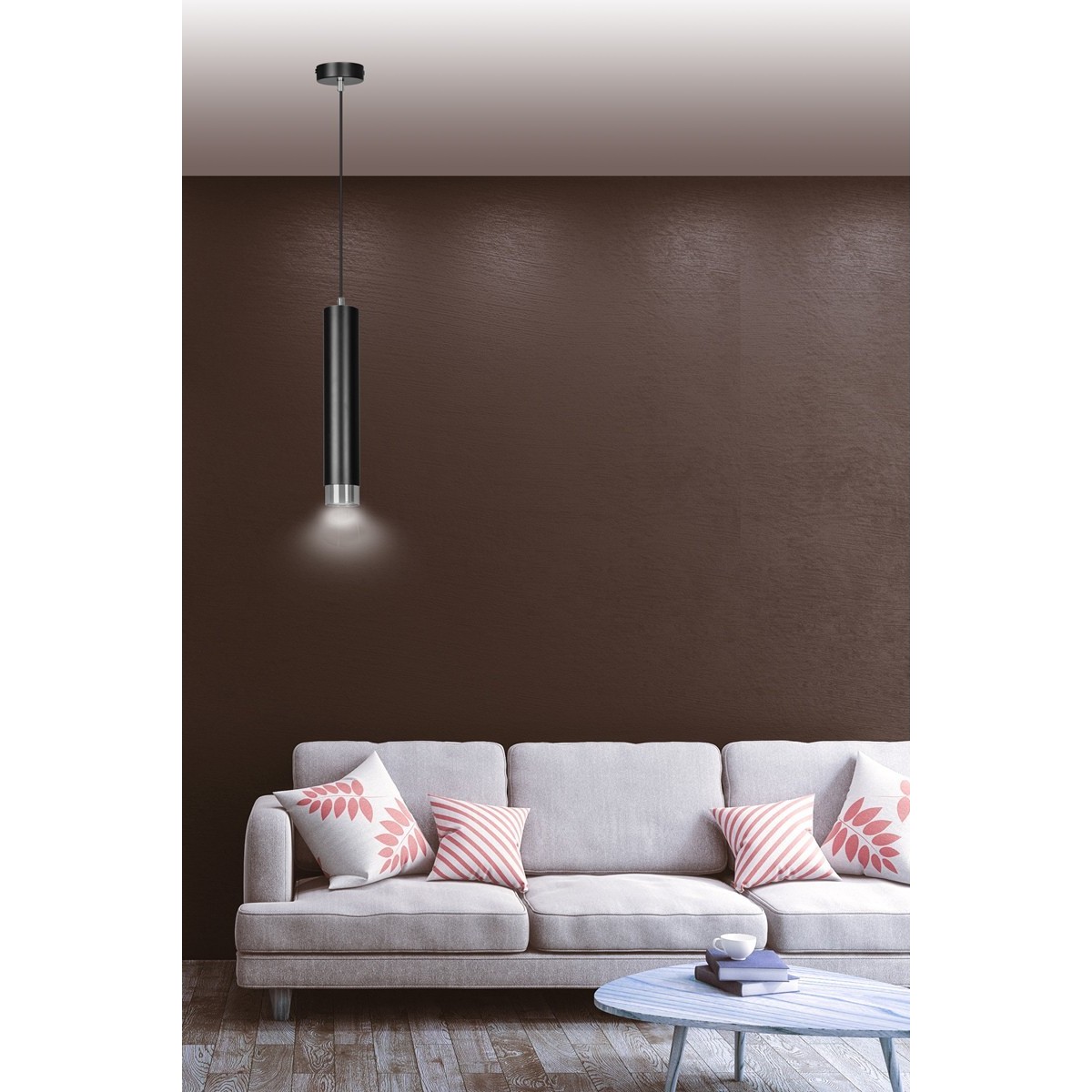 lampa wisząca Emibig KIBO 1 BL/CHROME EM643/1 czarny- chrom