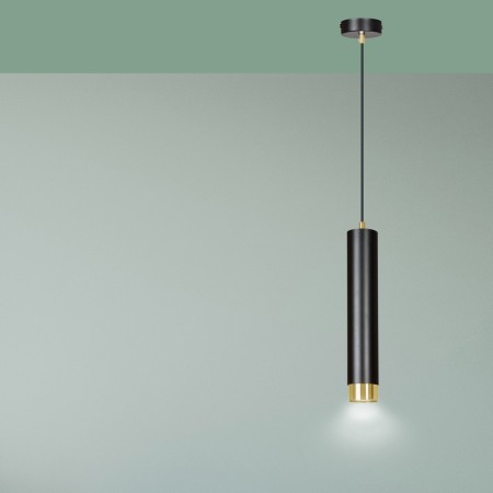 czarno- złot wisząca lampa Emibig KIBO 1 BL/GOLD  EM644/1