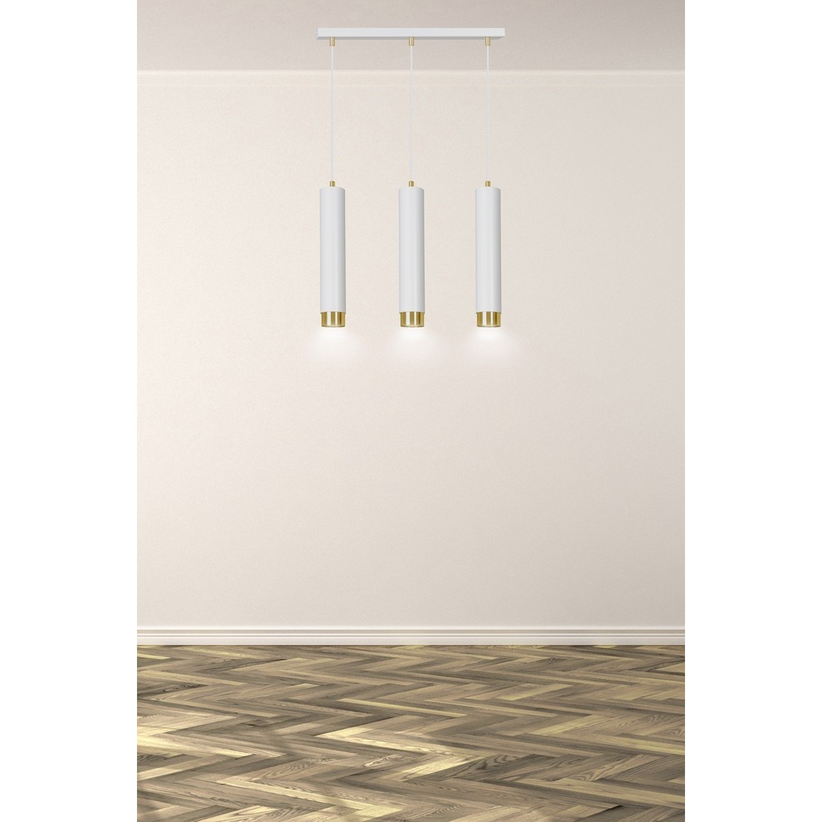bialo- złota lampa wisząca Emibig KIBO 3 WH/GOLD  EM642/3