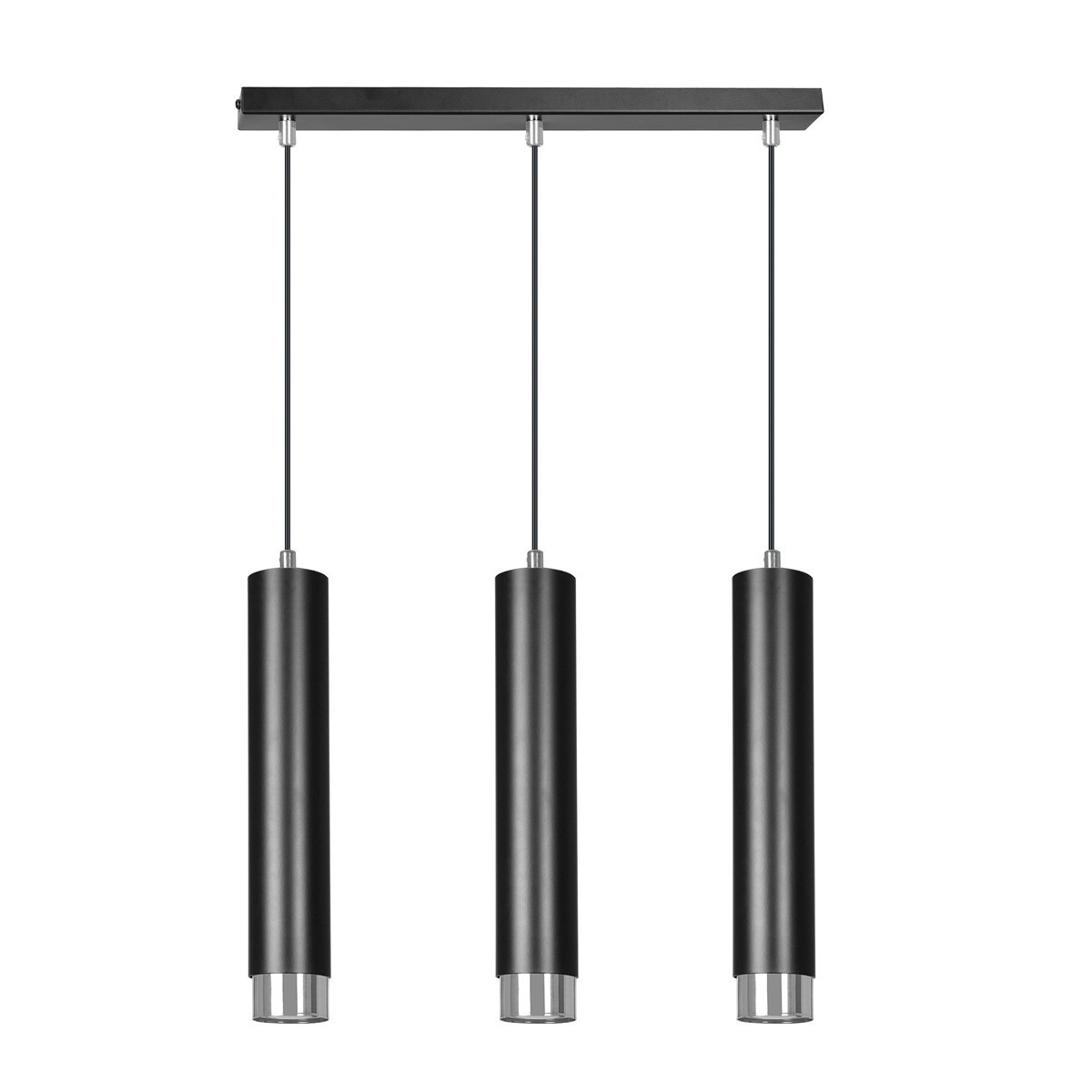 wisząca lampa Emibig KIBO 3 BL/CHROME EM643/3 czarny-chrom