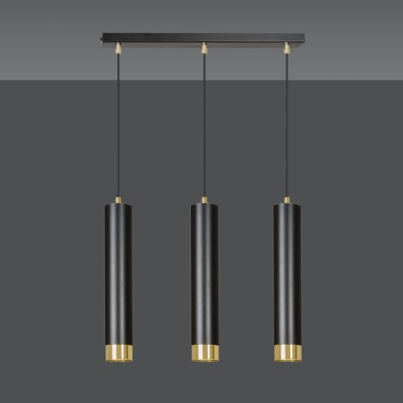 czarno- złota lampa wisząca Emibig KIBO 3 BL/GOLD  EM644/3