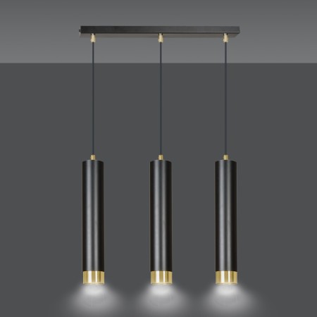czarno- złota lampa wisząca Emibig KIBO 3 BL/GOLD  EM644/3