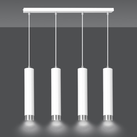 wisząca biała lampa Emibig KIBO 4 WH/CHROME EM641/4