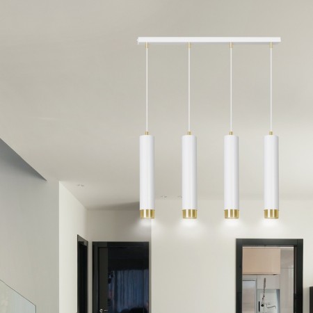 biało- złota lampa wisząca Emibig KIBO 4 WH/GOLD  EM642/4