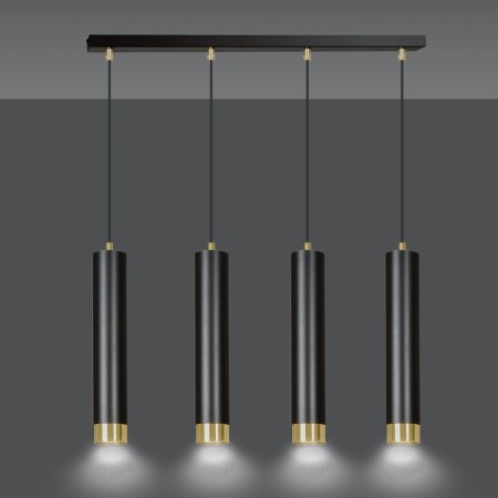 Czarno złota lampa wisząca Emibig KIBO 4 BL/GOLD  EM644/4