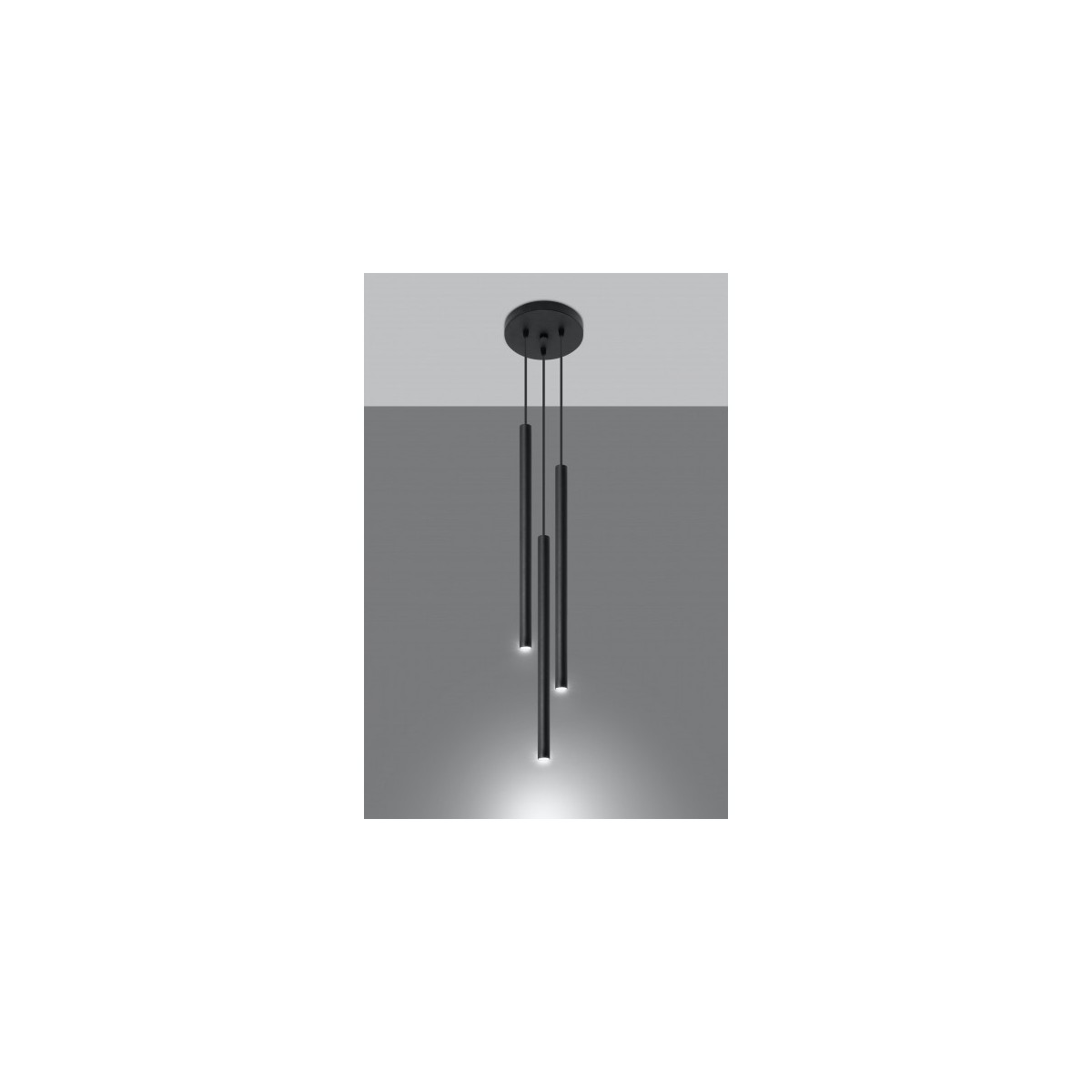 Czarna lampa wisząca sople Sollux Pastelo 3P