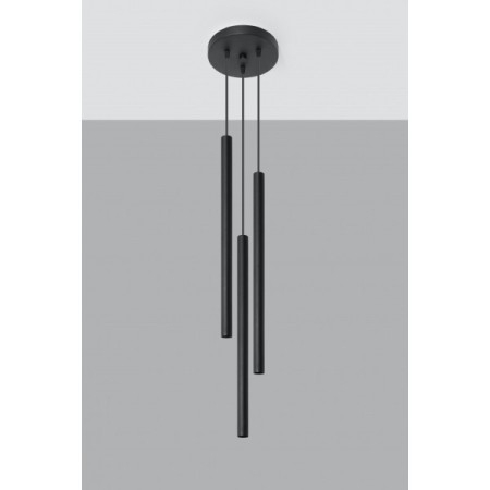 Czarna lampa wisząca sople Sollux Pastelo 3P