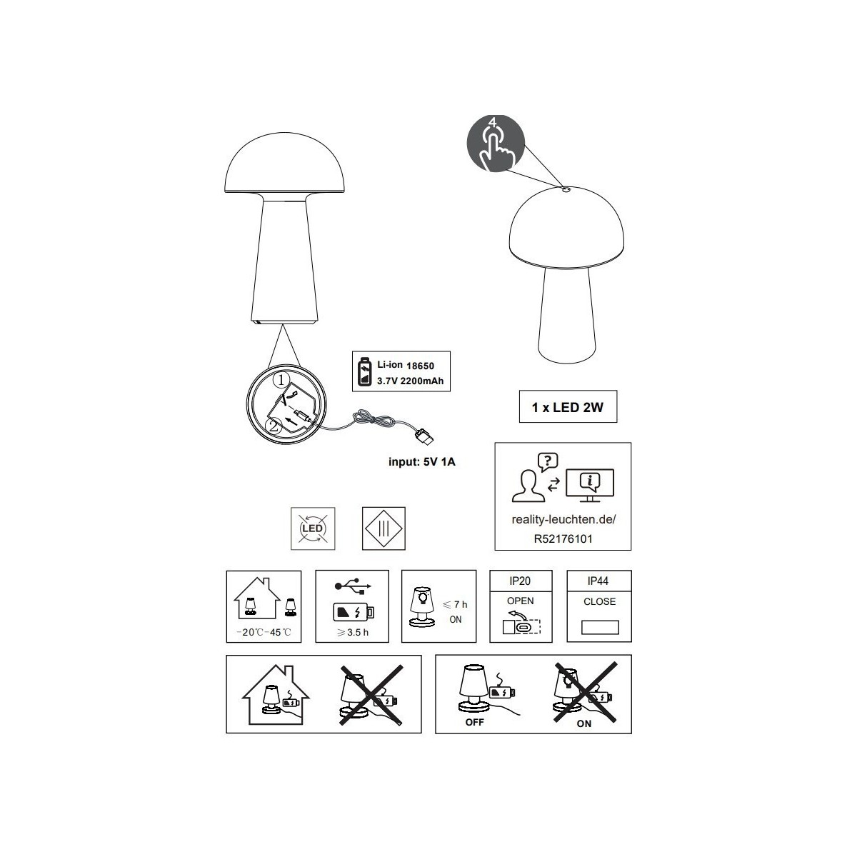 Nowoczesna lampa ogrodowa RL LENNON R52176101