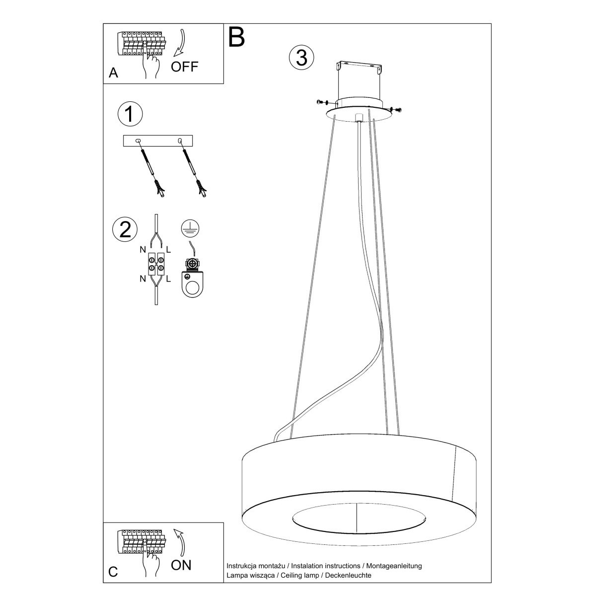 SOLLUX LIGHTING SATURNO SLIM 50 black