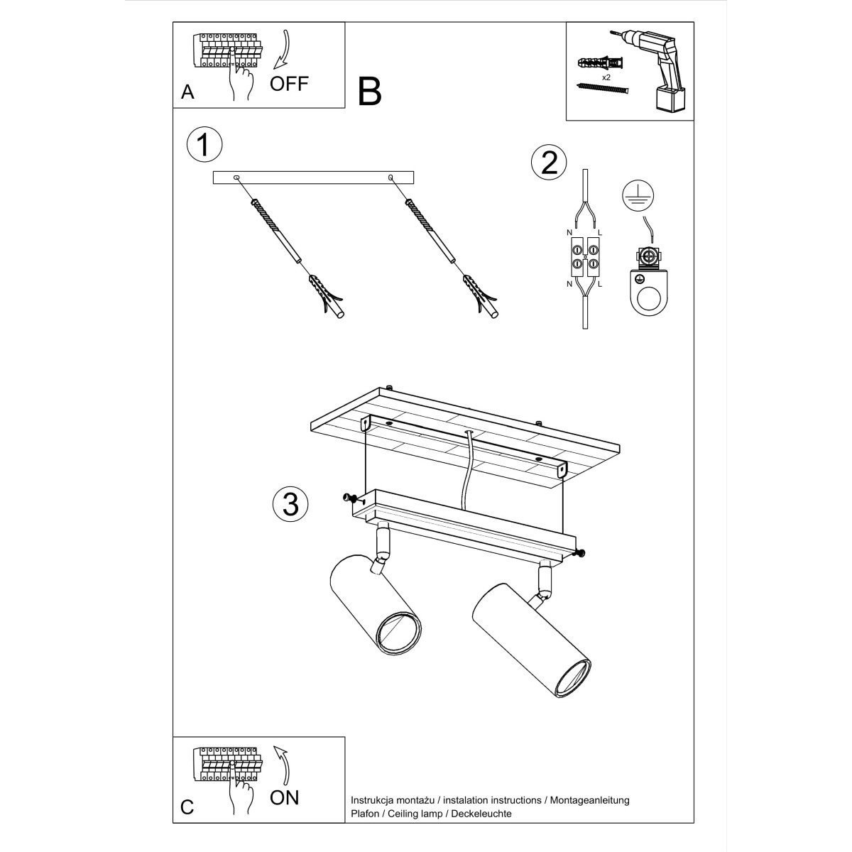 SOLLUX LIGHTING DIREZIONE 2 white