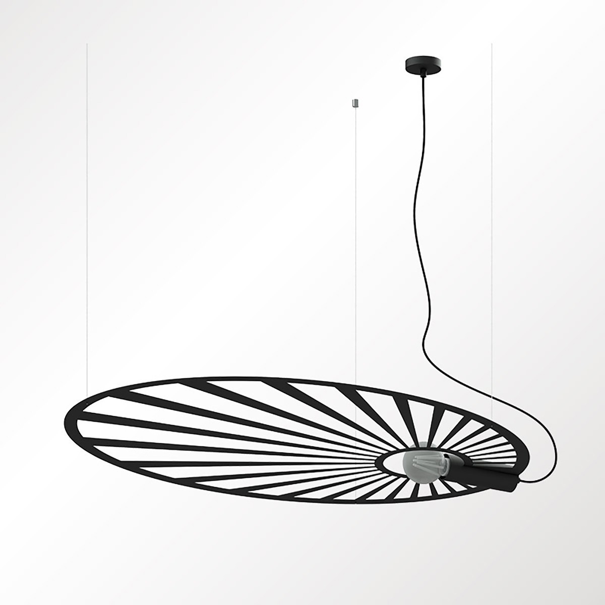 elegancka lampa - Lampa wisząca LEHDET czarna