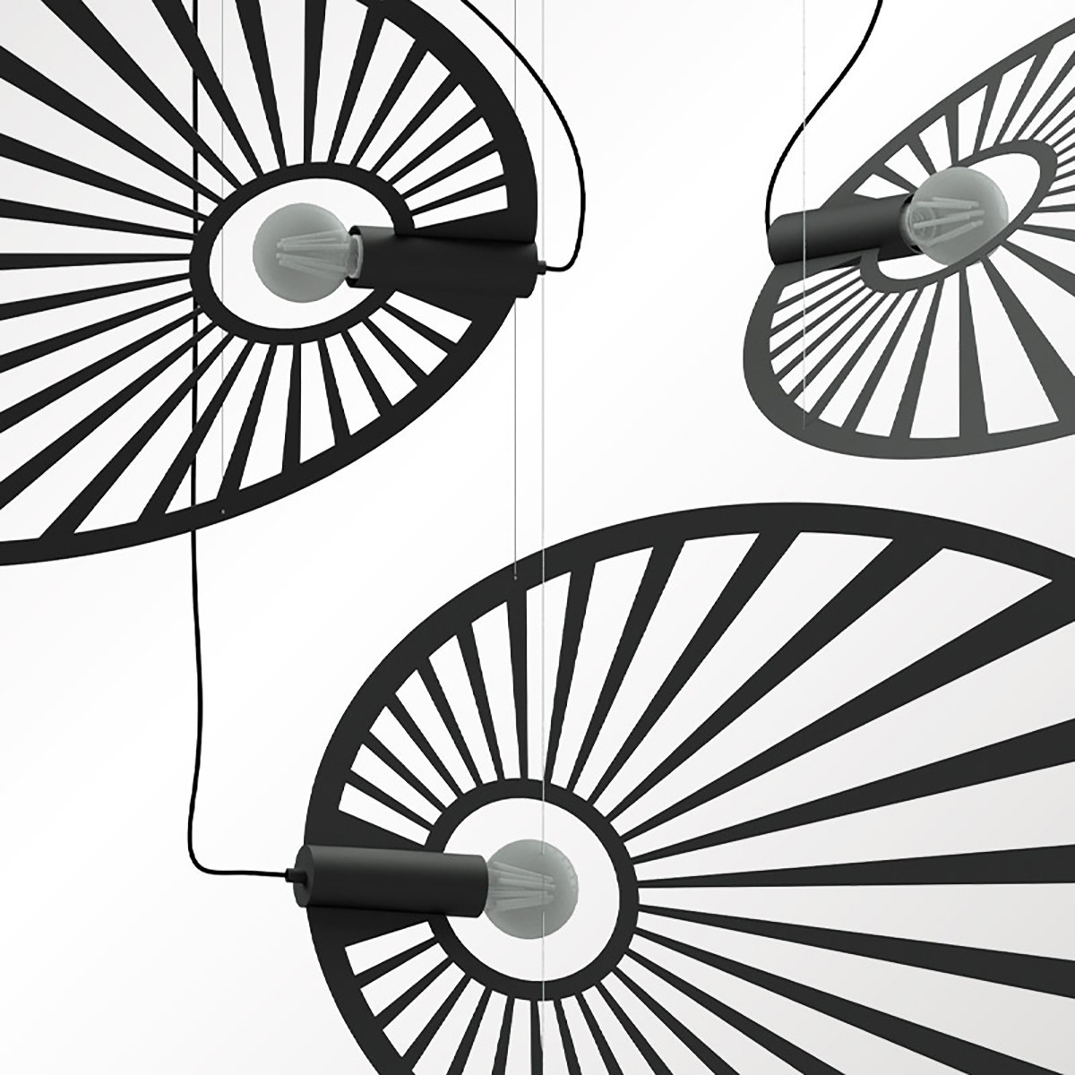 elegancka lampa - Lampa wisząca LEHDET czarna