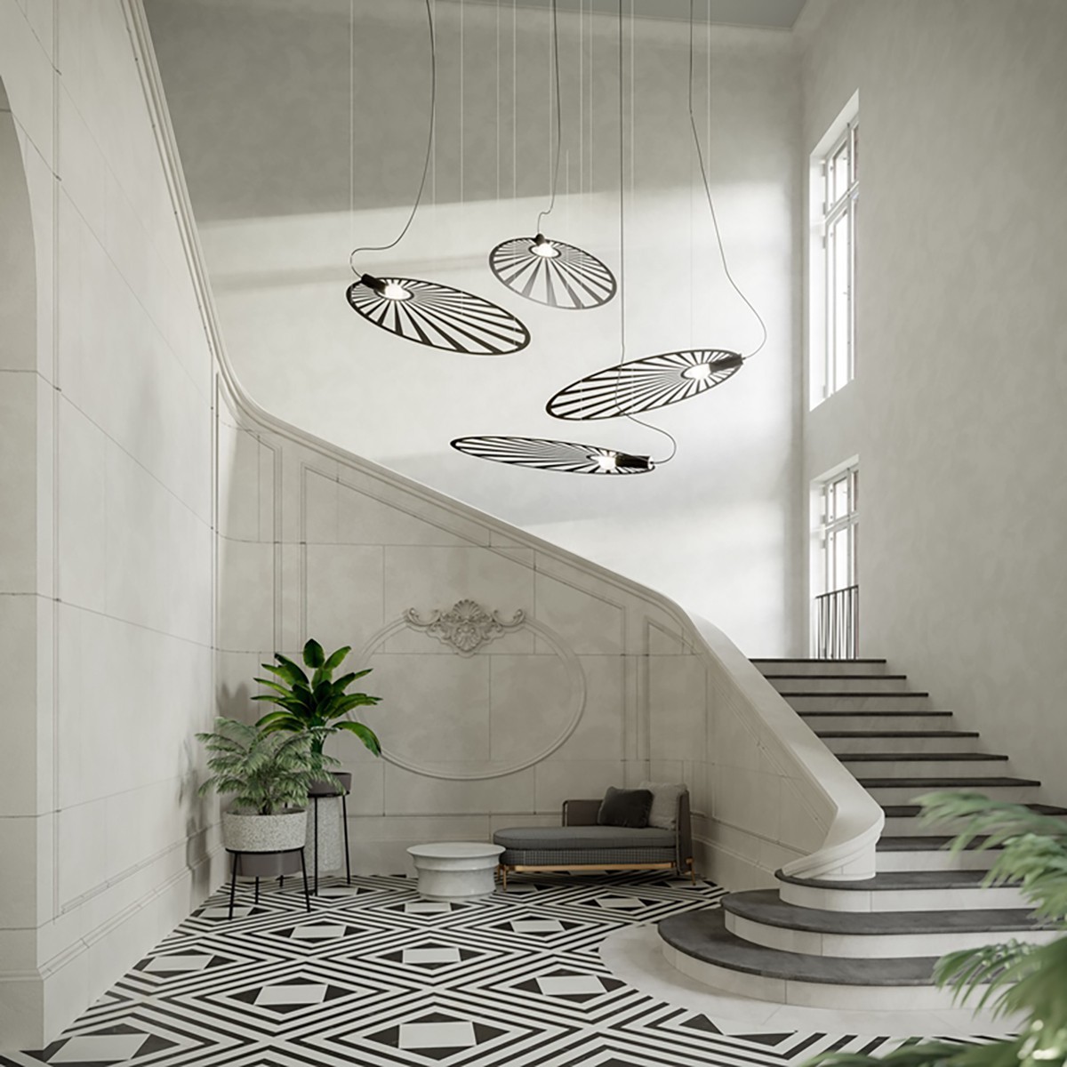 elegancka lampa - Lampa wisząca LEHDET czarna