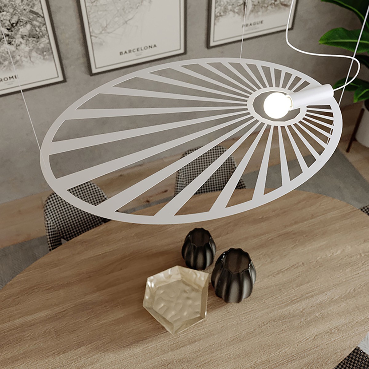 efektowna lampa - Lampa wisząca LEHDET biała