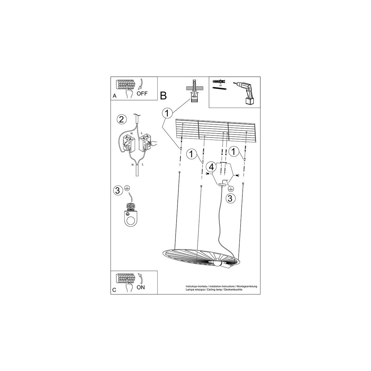 gustowna lampa - Lampa wisząca LEHDET złota