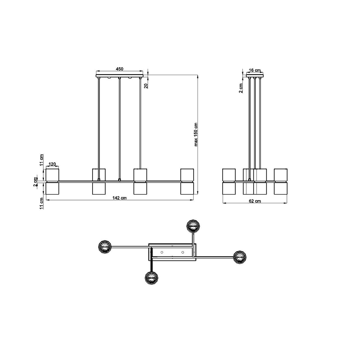 ładna lampa - Lampa wisząca KUKKIA czarna