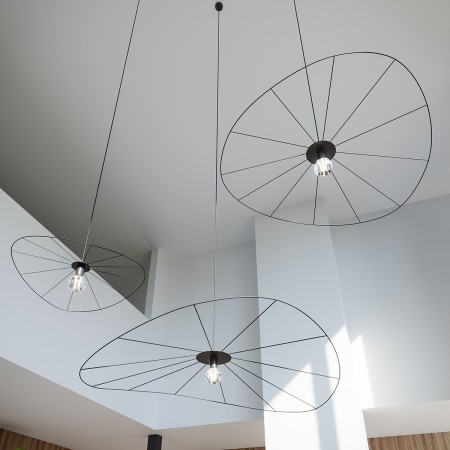 nowoczesna lampa - Lampa wisząca ESKOLA 70 czarna
