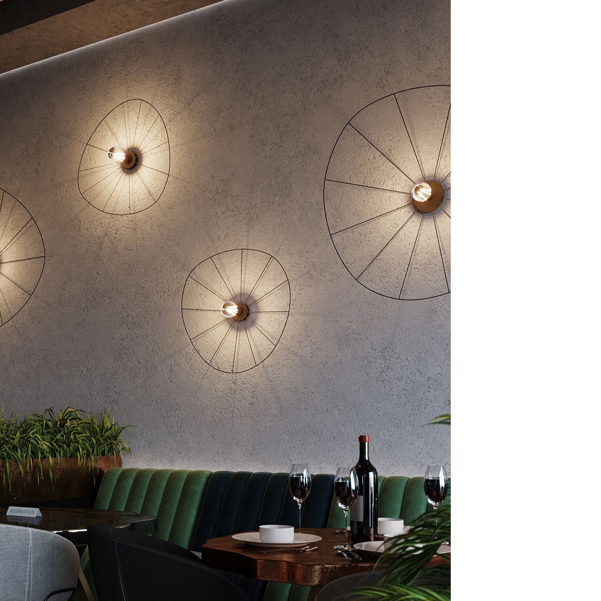 niepowtarzalna lampa - Kinkiet / Plafon ESKOLA 70 czarny