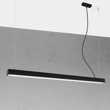 efektowna lampa - Lampa wisząca PINNE 117 czarna 4000K