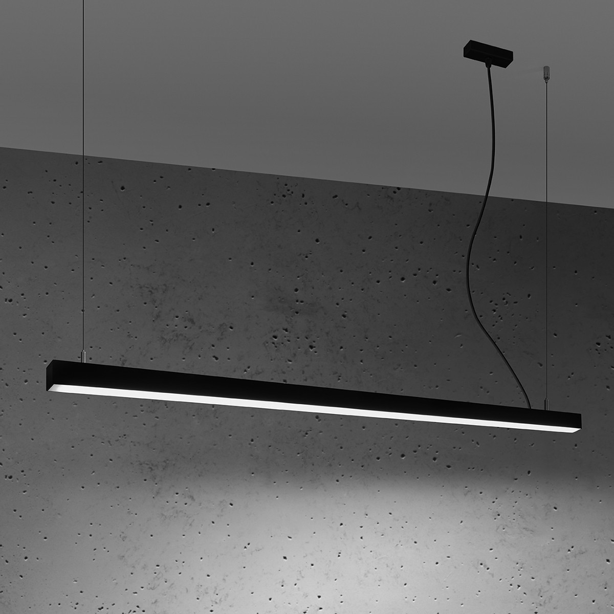 dekoracyjna lampa - Lampa wisząca PINNE 150 czarna 4000K