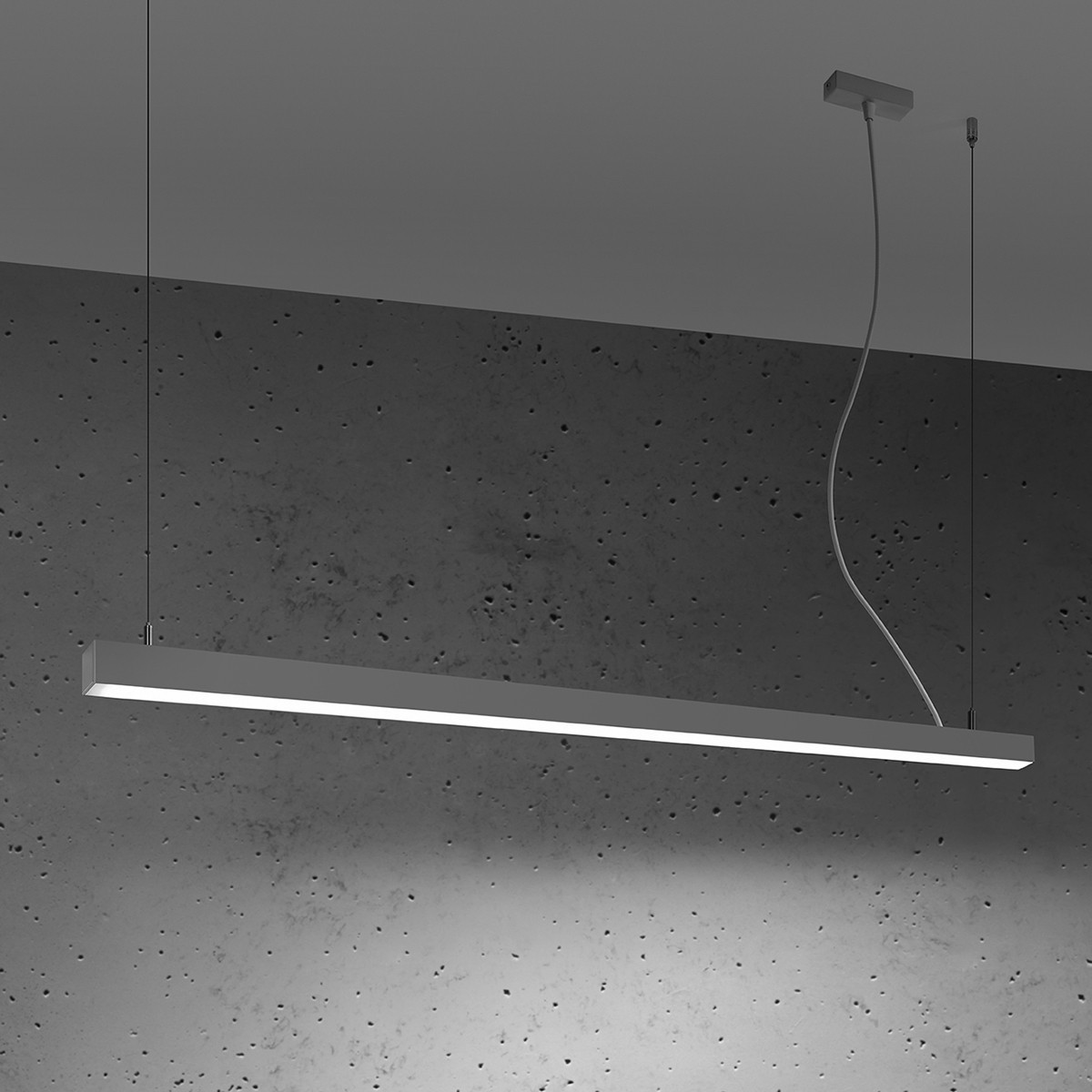 efektowna lampa - Lampa wisząca PINNE 150 szara 4000K