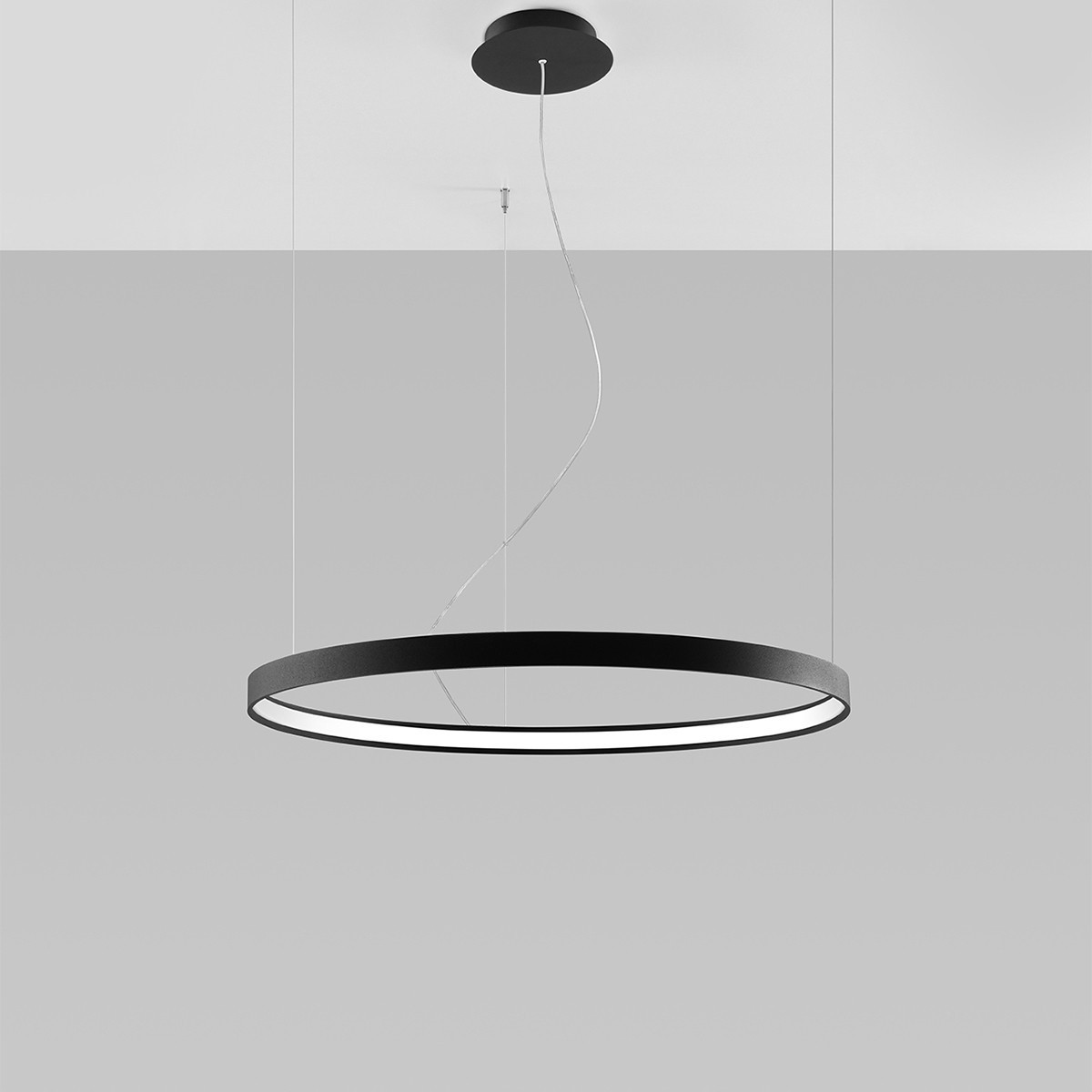 ładna lampa - Żyrandol RIO 78 czarny LED 4000K