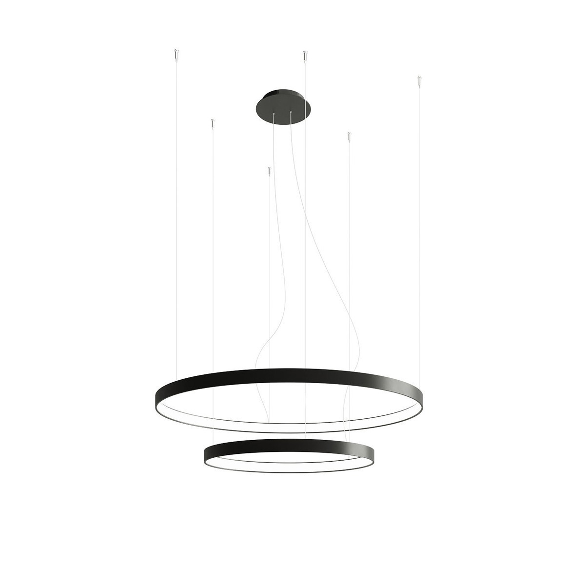 stylowa lampa - Żyrandol RIO 2 55/78 czarny LED 3000K