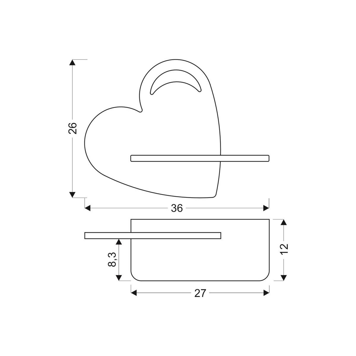 Candellux HEART 21-84576 1xLED - 250 lm - 5W LED - 4000K