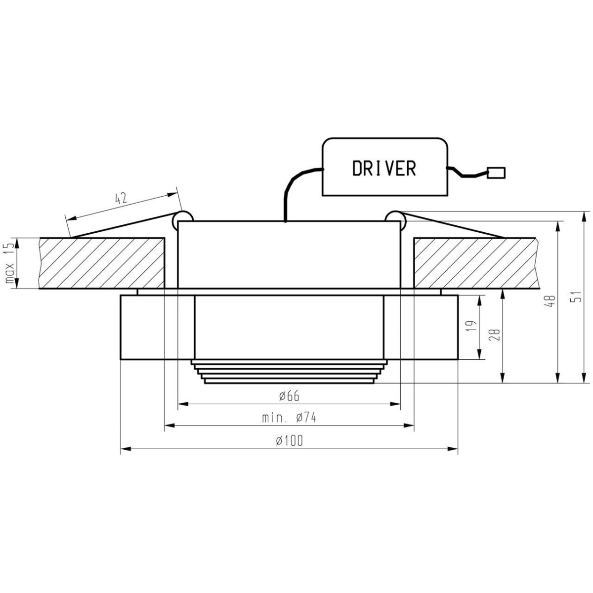 Candellux SS-34 2228860 xLED - 150 lm - 3W LED - 3000K