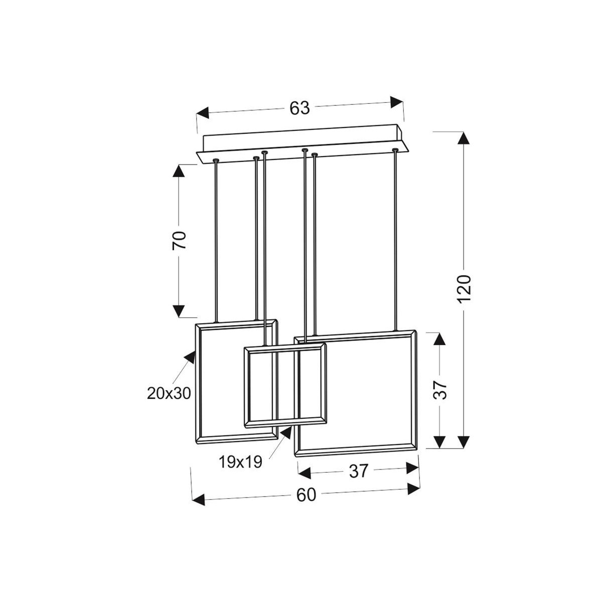 Candellux KEOS A0026-330 xLED - 2900 lm - 36W LED - 4000K