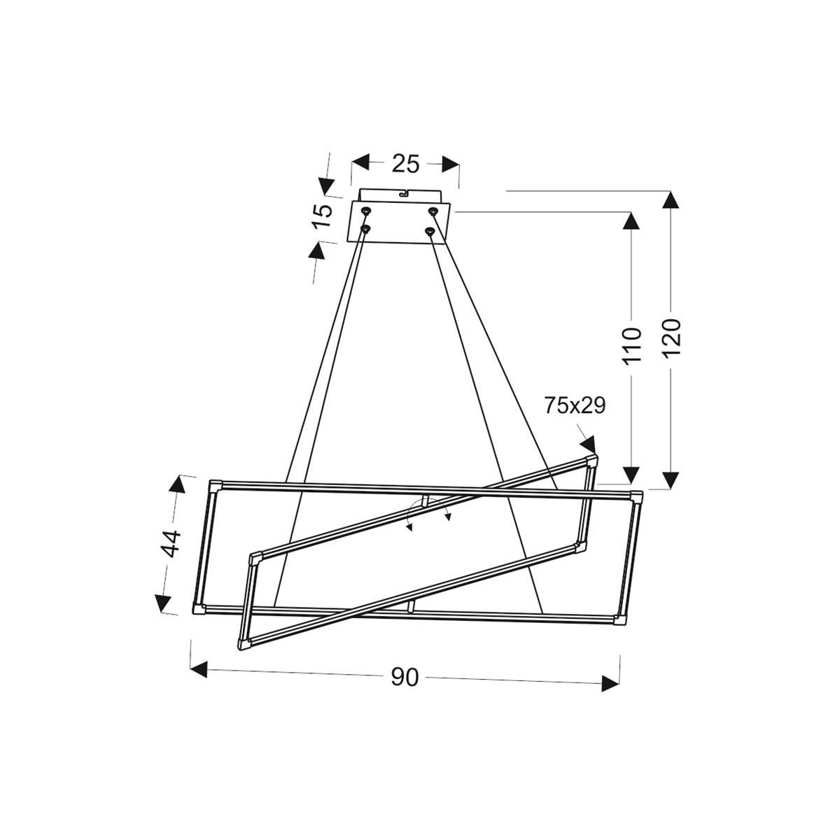 Candellux KSEROS A0033-321 xLED - 3800 lm - 45W LED - 4000K