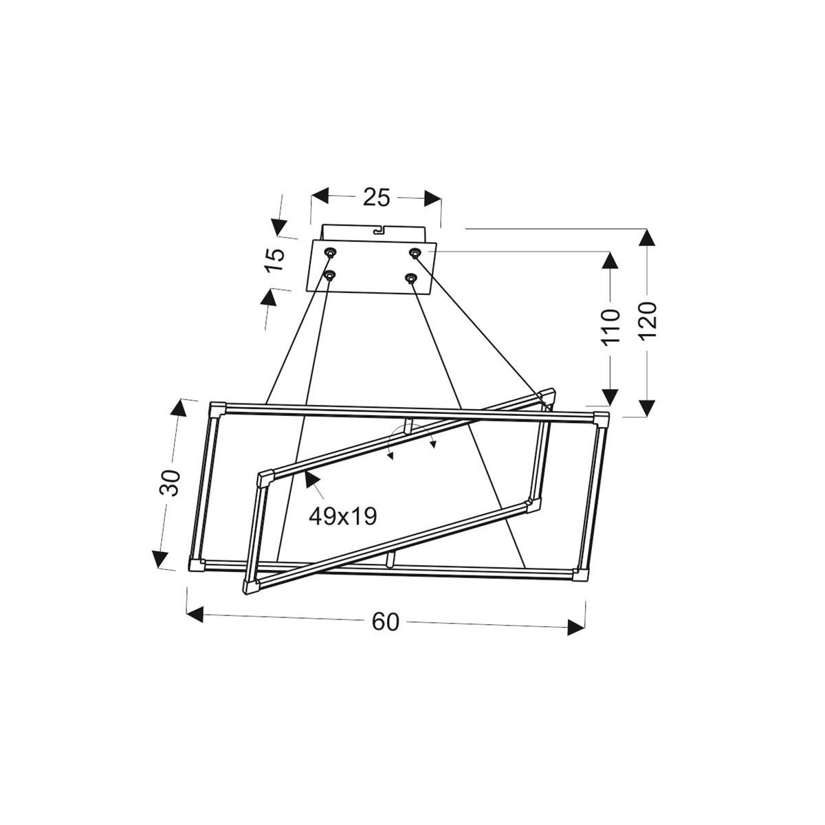 Candellux KSEROS A0033-320 xLED - 2500 lm - 35W LED - 4000K