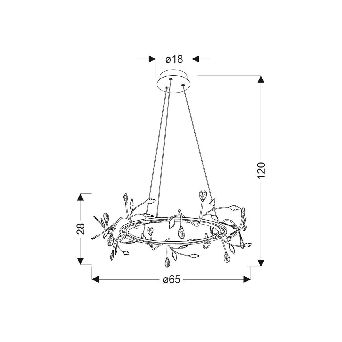 Candellux GIAROS A0028-320 xLED - 2100 lm - 36W LED - 4000K