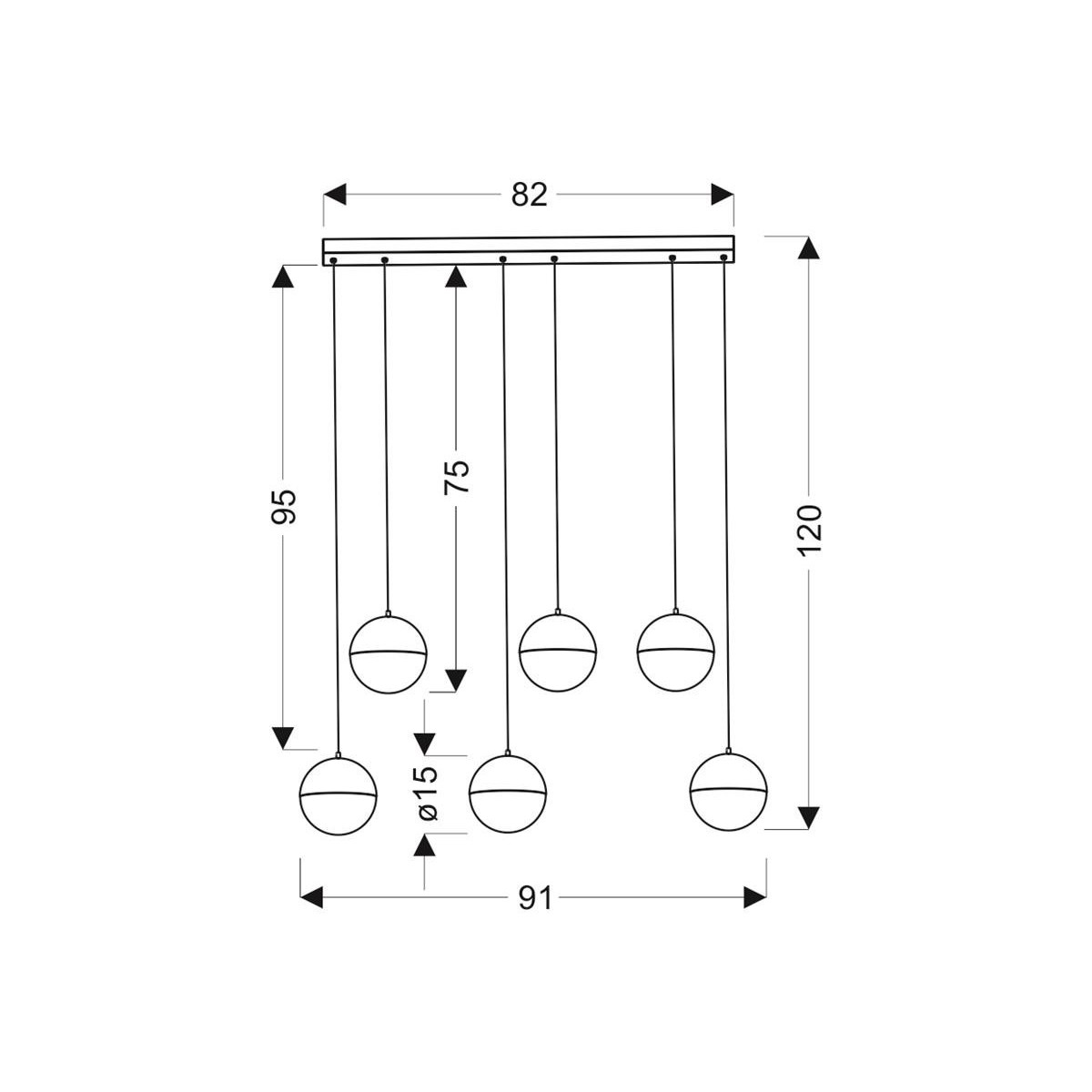 Candellux FURNI A0031-360 xLED - 1900 lm - 6X5W LED - 4000K