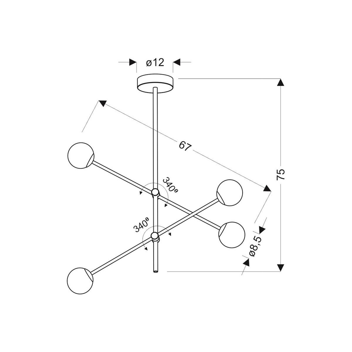 Candellux PAKSOS A0032-341 4xG9 - 4000K