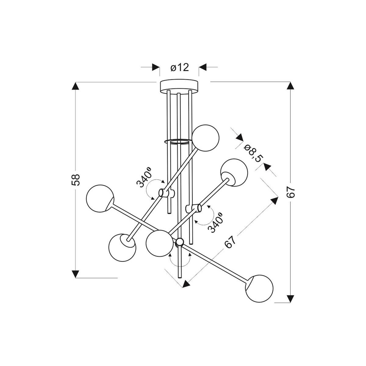 Candellux PAKSOS A0032-360 6xG9 - 4000K