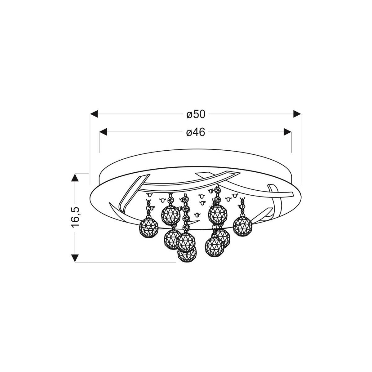 Candellux KORFU A0016-160 xLED - 2100 lm - 30W LED - 4000K
