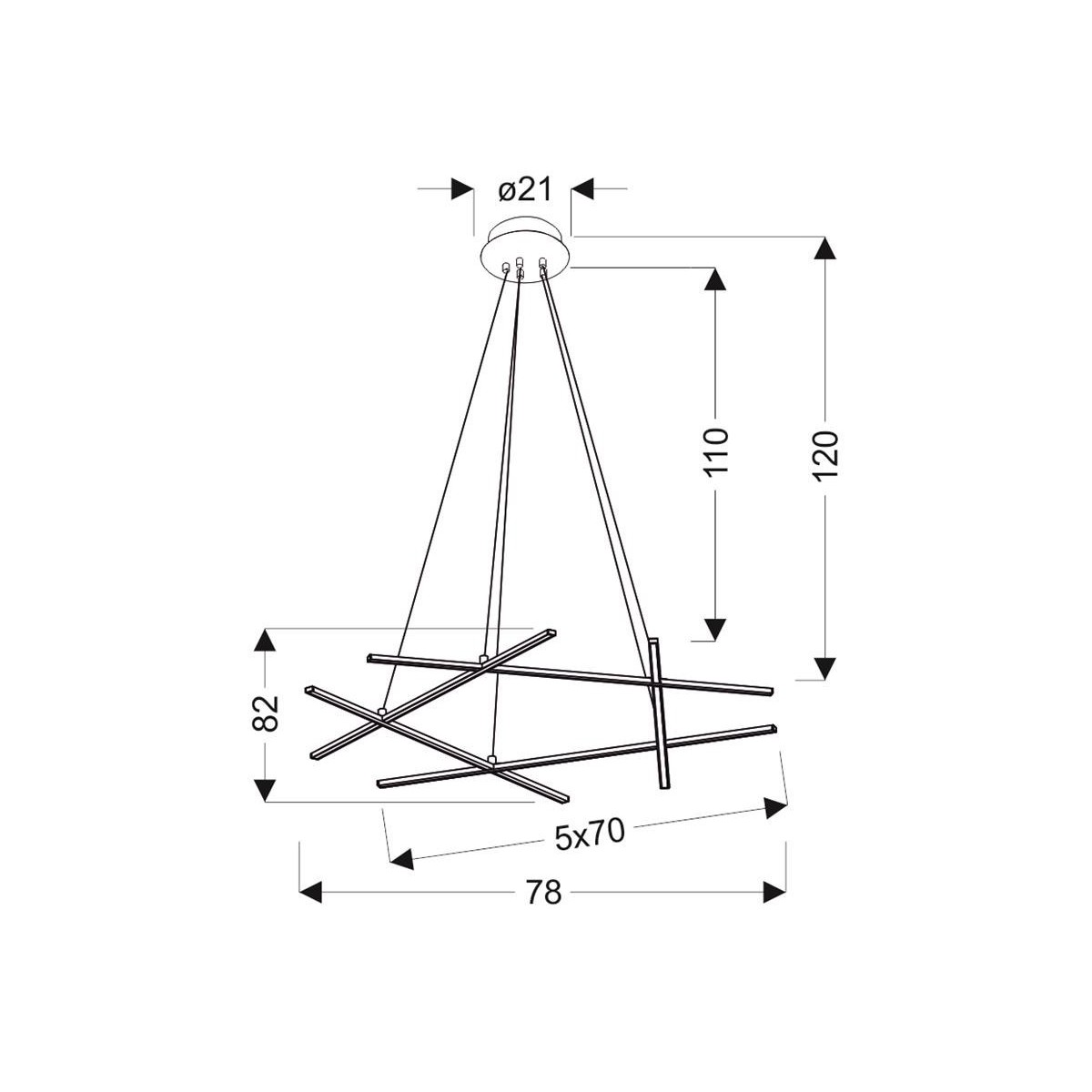 Candellux ANDROS A0020-350 xLED - 4200 lm - 50W LED - 4000K