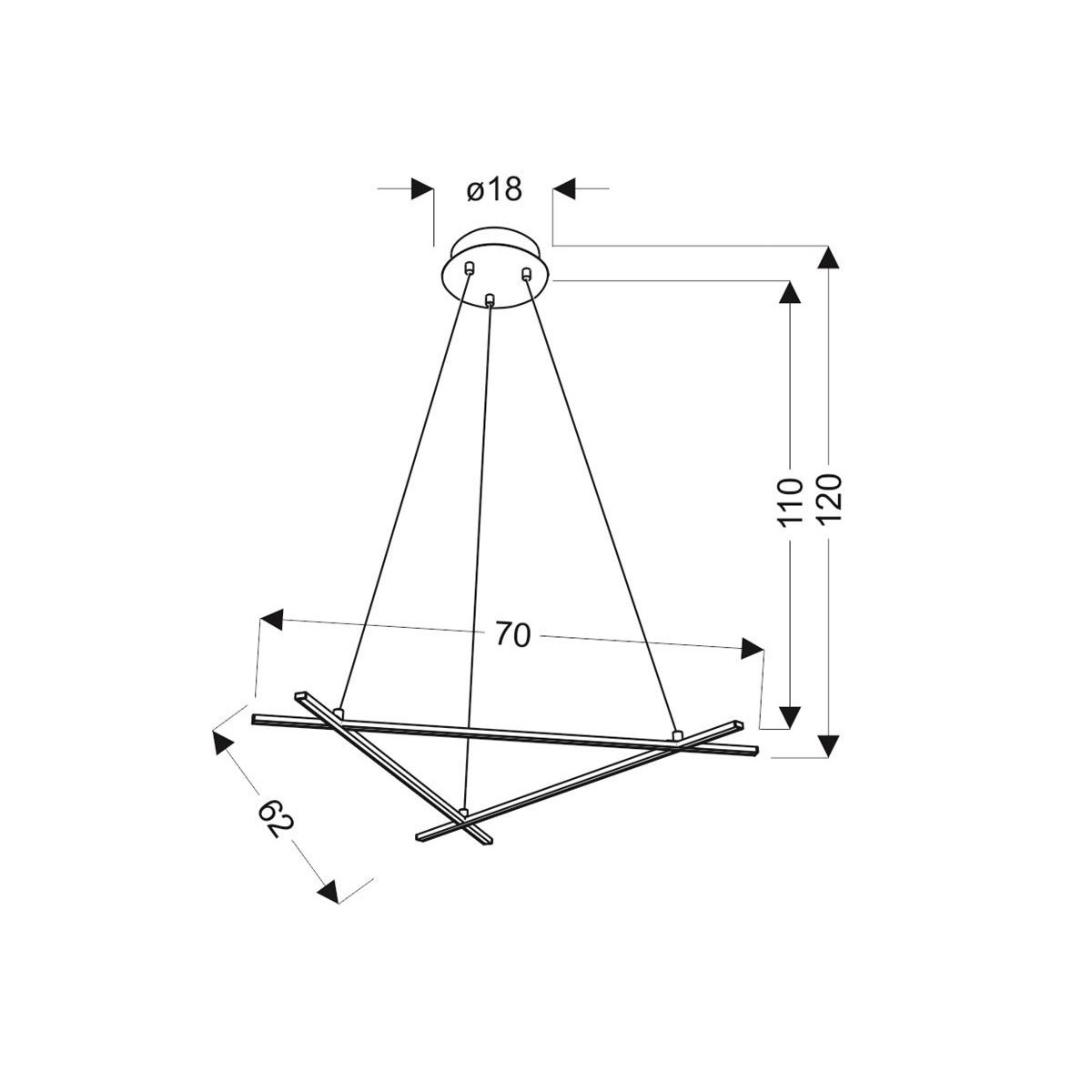 Candellux ANDROS A0020-330 xLED - 2600 lm - 30W LED - 4000K