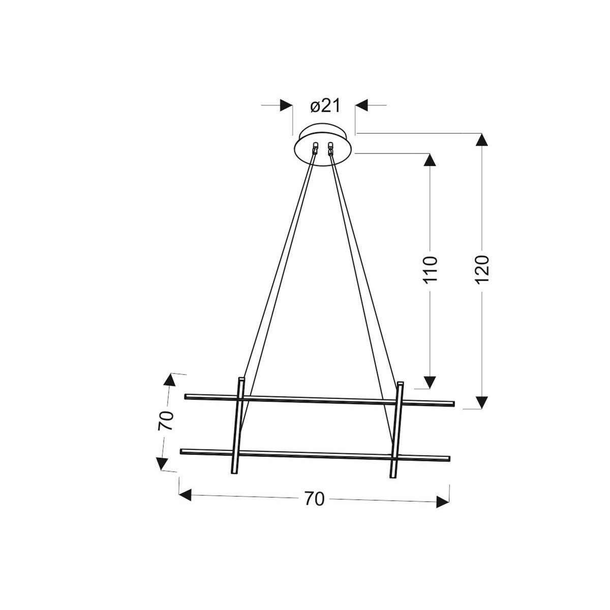 Candellux ANDROS A0020-340 xLED - 2000 lm - 40W LED - 4000K