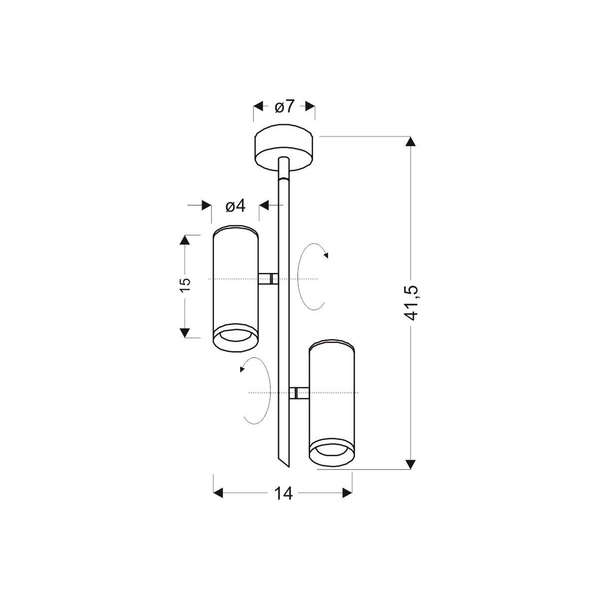 Candellux LAMPA 32-76274 2xLED - 830 lm - 2X5W LED - 4000K
